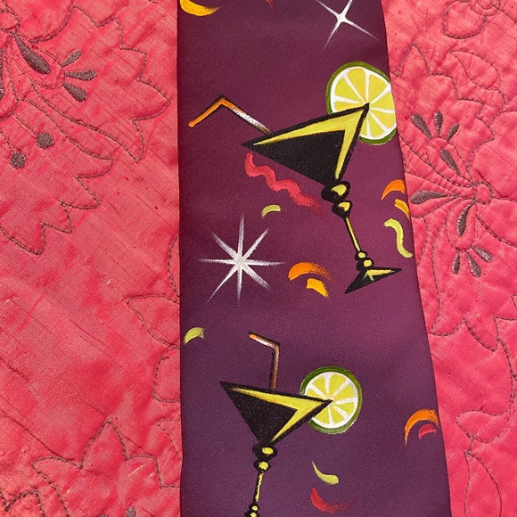 VINTAGE SILK TIE HAND PAINTED ITALY - Picture 7 of 8